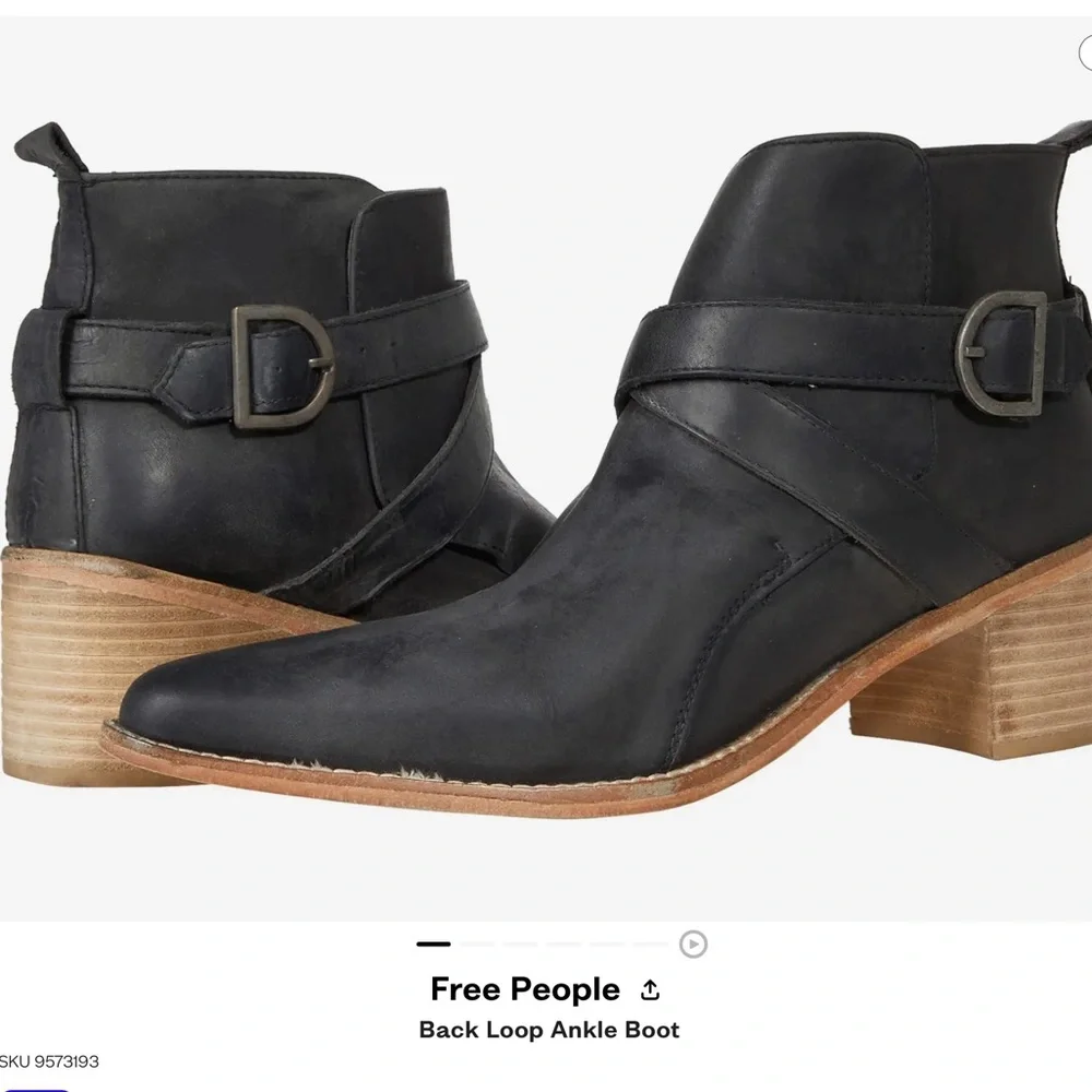 ❤️❤️ Free People Back Loop Ankle Boot❤️❤️black